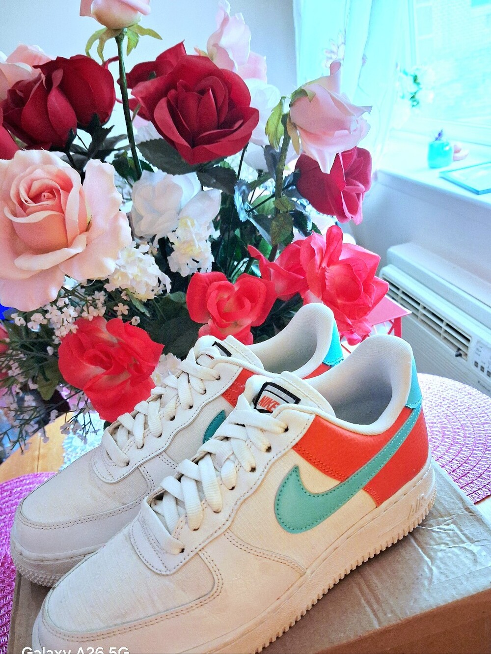 Nike Air Force 1 Low SE Basketbasketball White Aqua Clay Women Size 8 Shoes